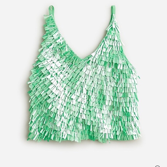 J. Crew Collection Mint Sequin Tank Top NWT Size M